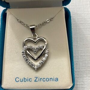 Fine Silver Plated Hummingbird CZ necklace